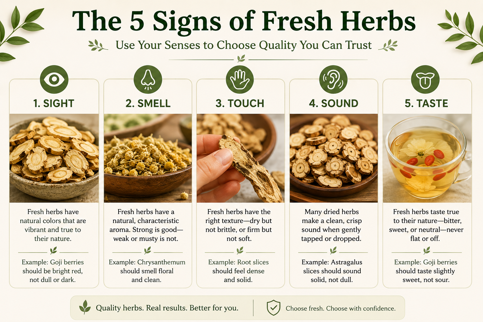 what to look for in fresh potent herbs