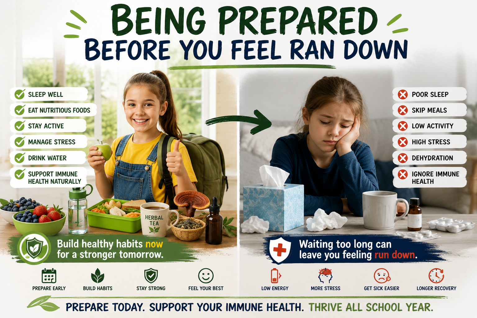 Being prepared before you feel ran down
