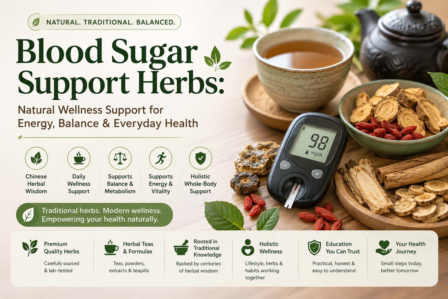 How to support blood sugar highs and lows using exercise, lifestyle habits, food and herbal teas