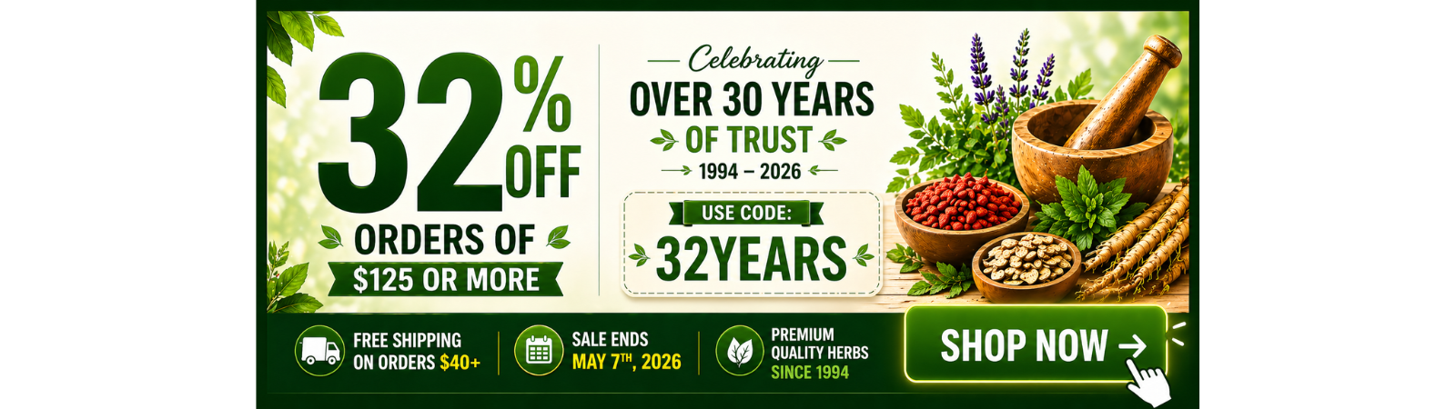Our Yearly anniversary sale save 32% 