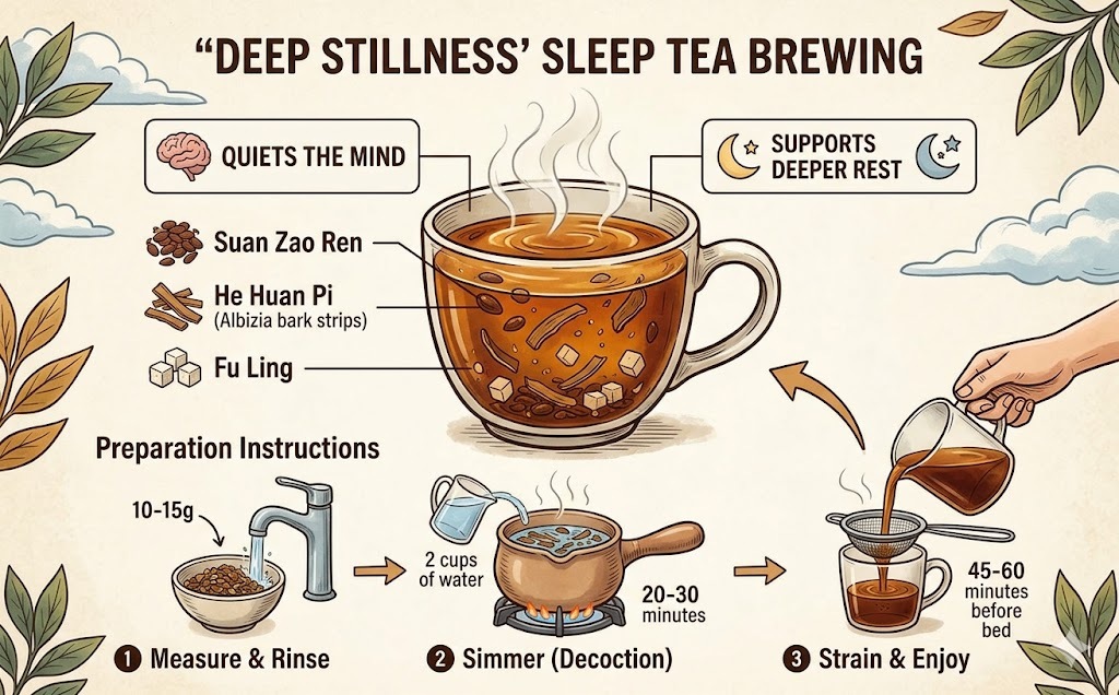 brewing herbal tea