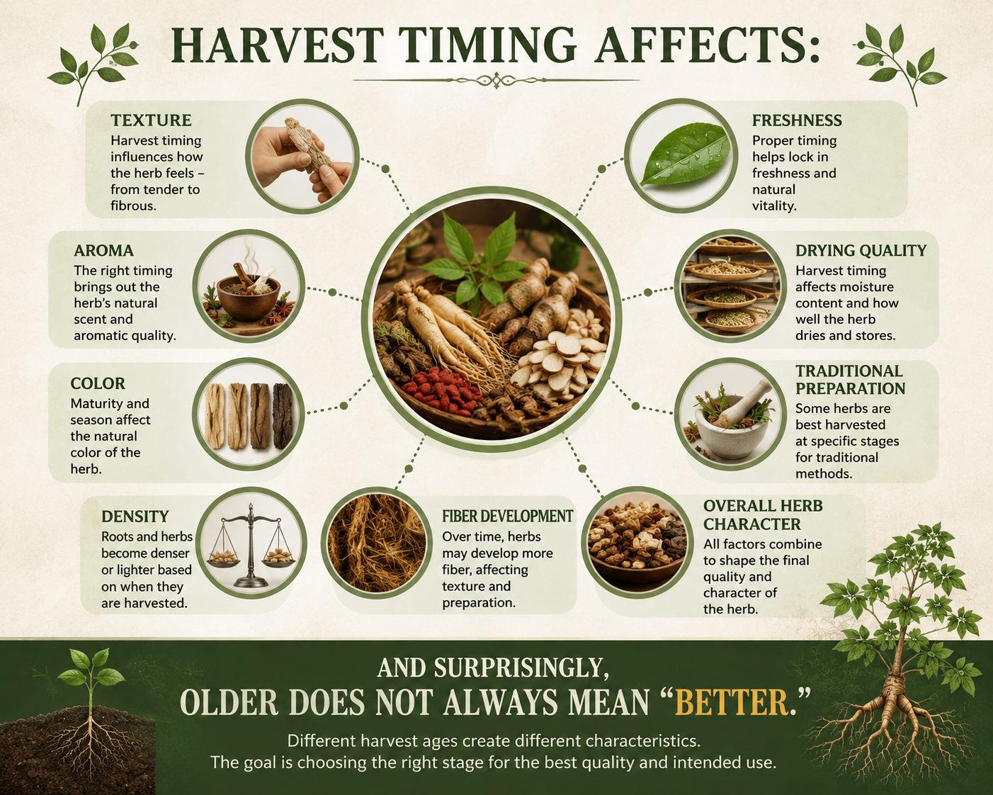 Understanding the different herbs and how drying time will changes the benefits of the herbs