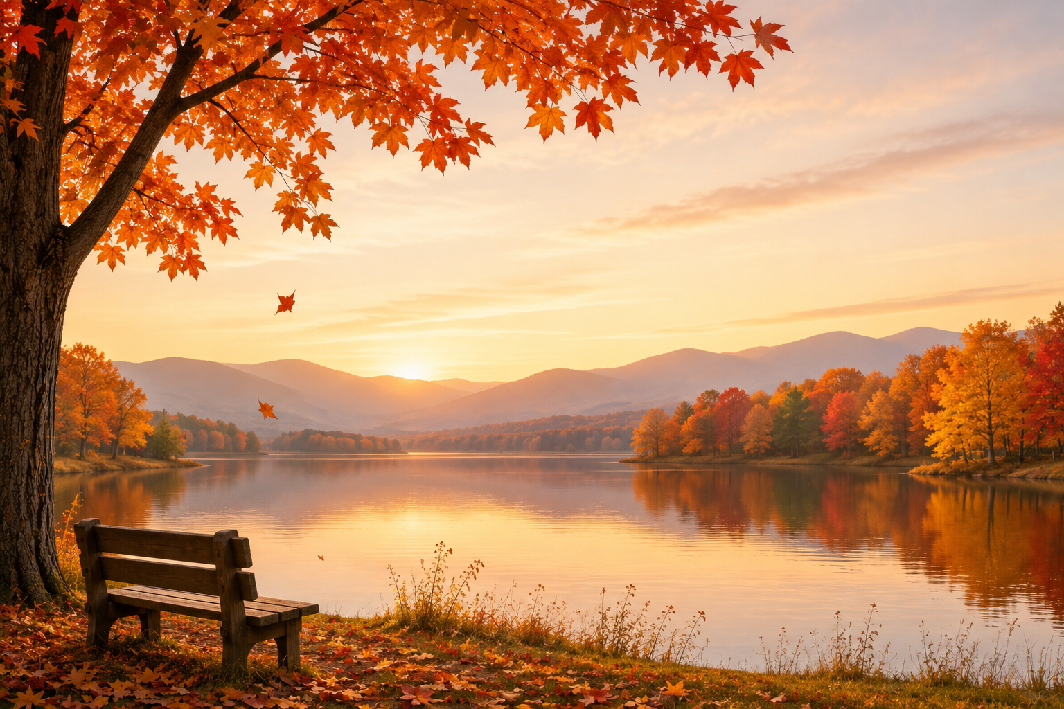 How beautiful the autumn season is Fall landscape peaceful and winding down from summer
