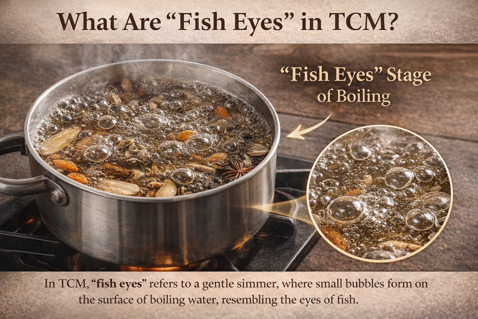 How to boil your herbs and not make them bitter what does fish eyes boiling stage look like