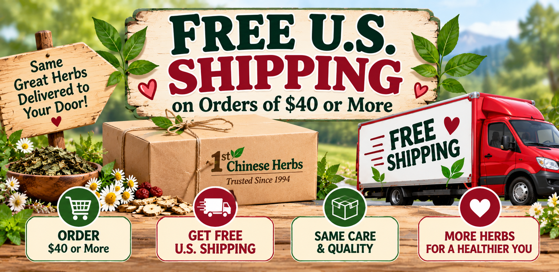 Free shipping on orders of $40 or more in the USA