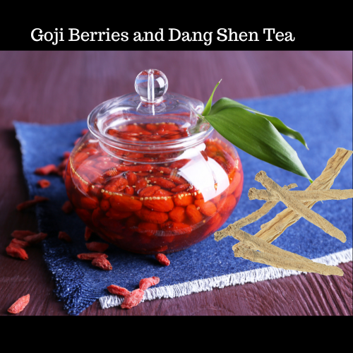 brewing goji berries and dang shen tea