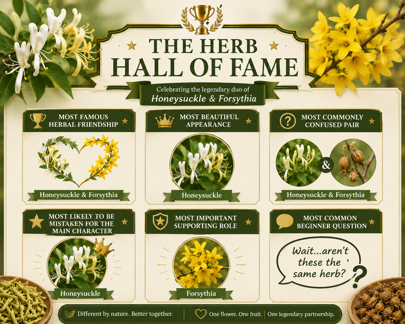 highlighting the quality of both herbs