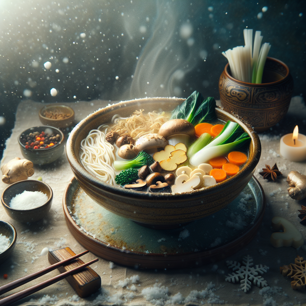 Tasty soup for a winter night  herbal comfort soup made with chinese herbs
