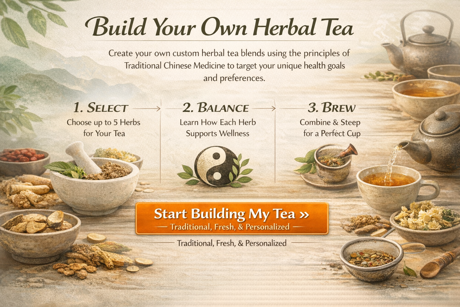 Custom Chinese Herbal Tea Blend Builder