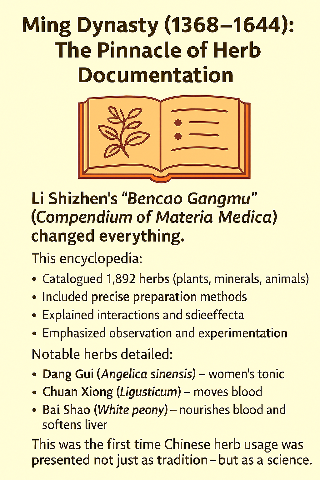 ming dynasty  the importance of herbs
