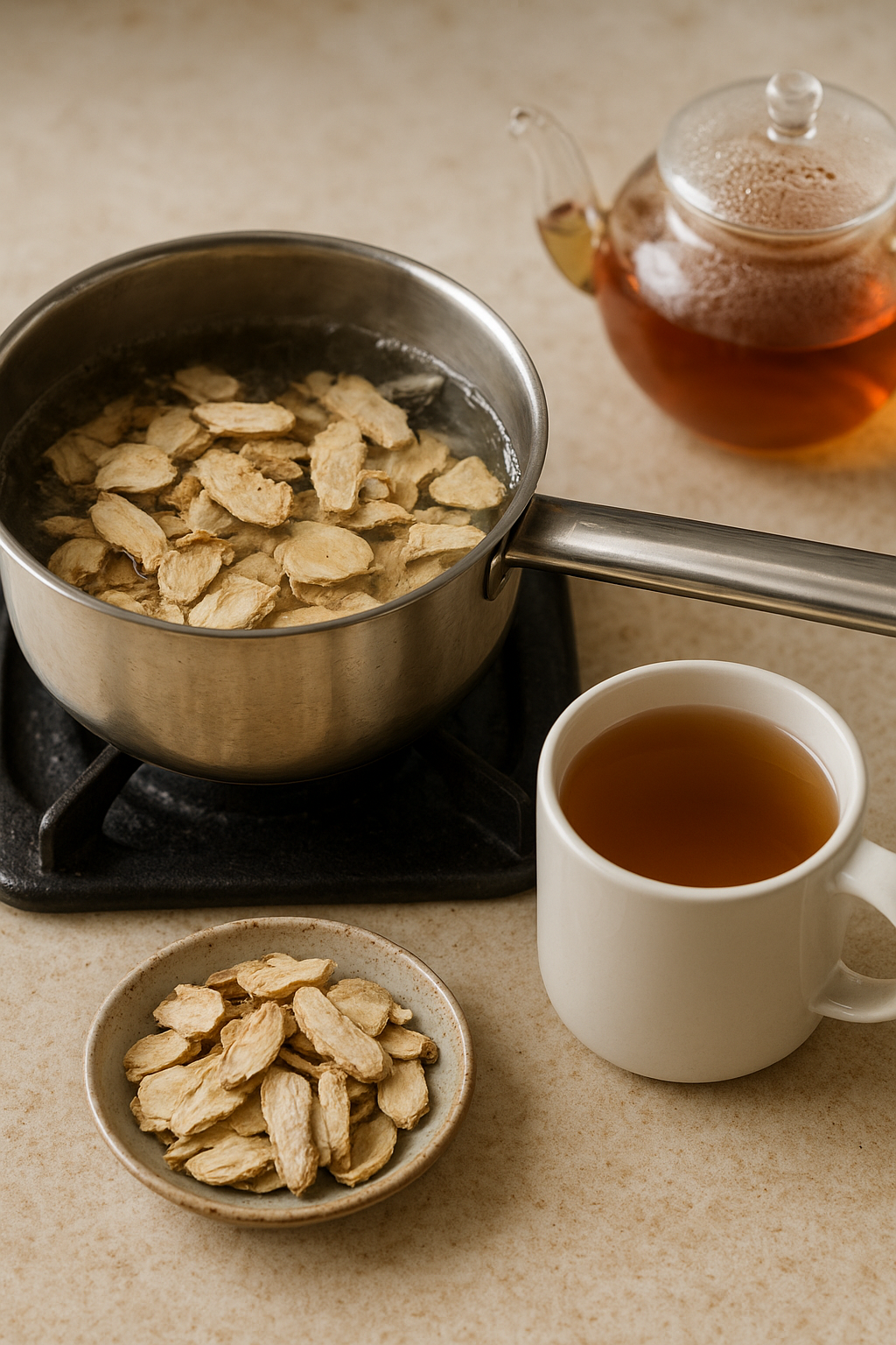 How to make bai shao tea using a decoction methods