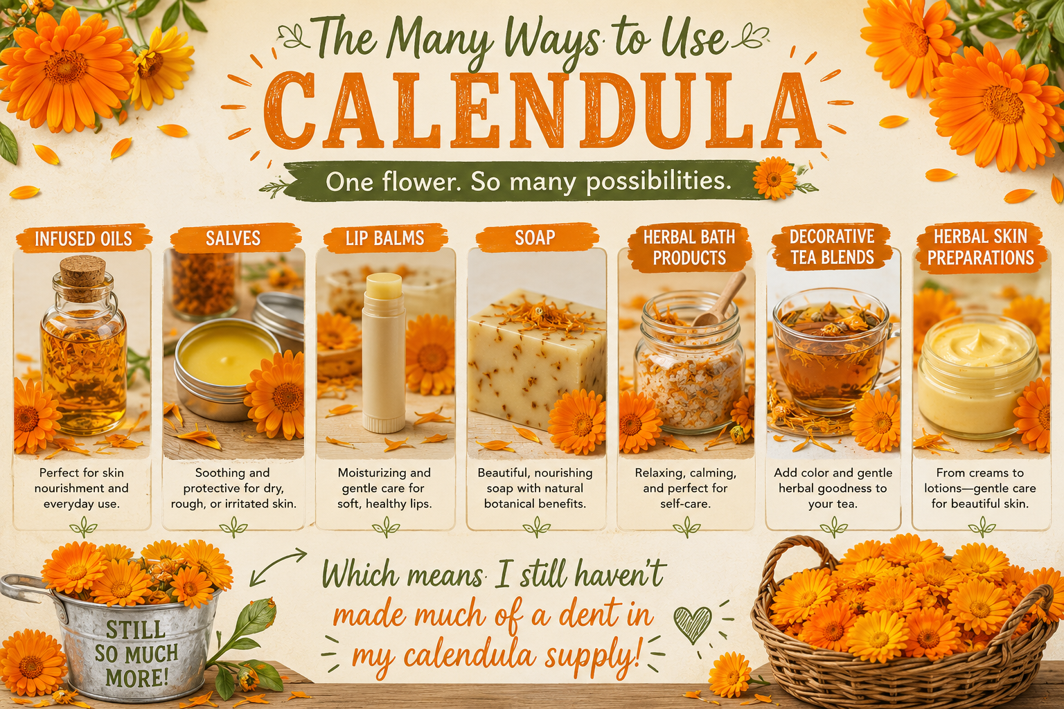 all the different ways to use calendula 