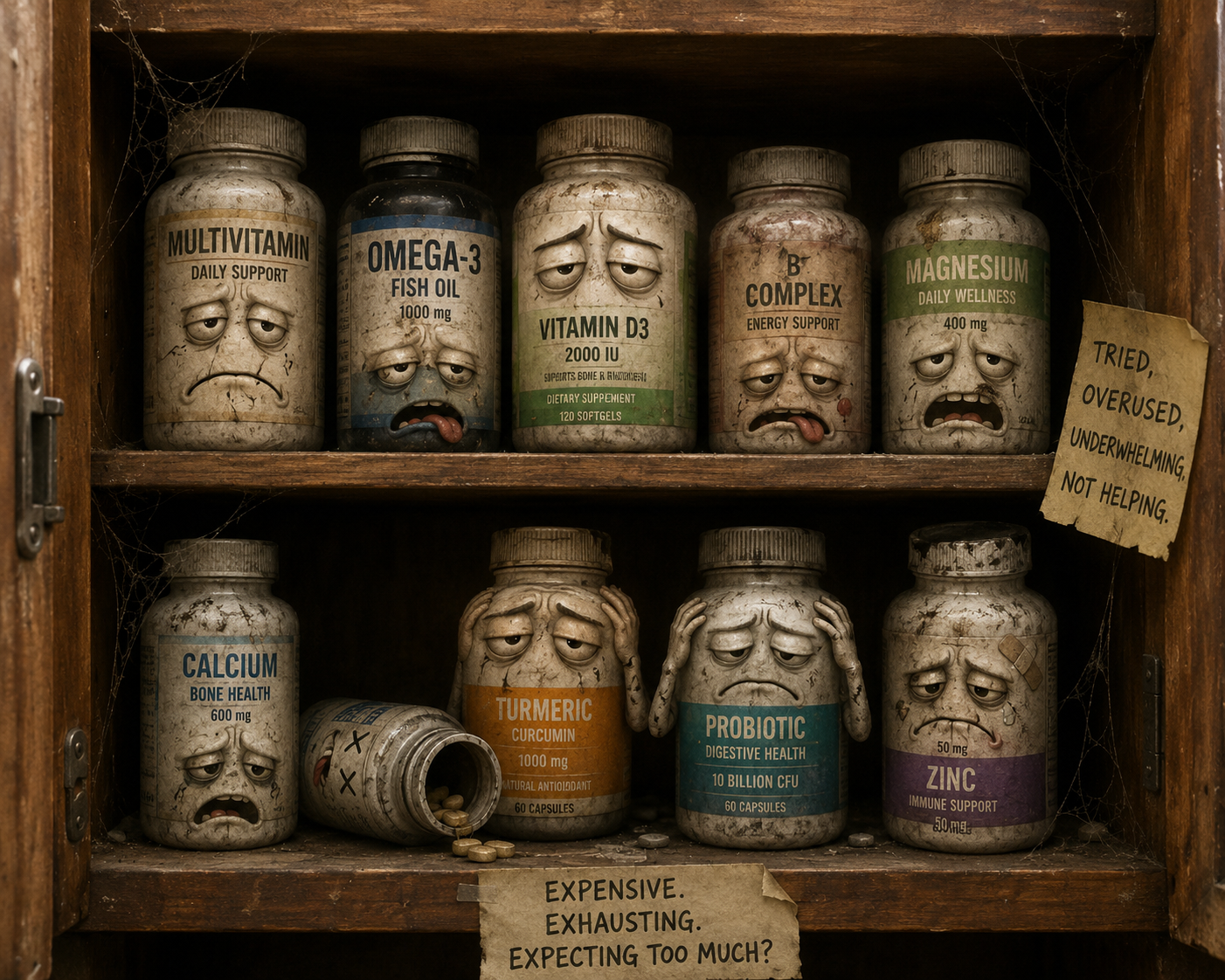 As your age changes so does your dietary needs infographic of old supplements that are not helpful