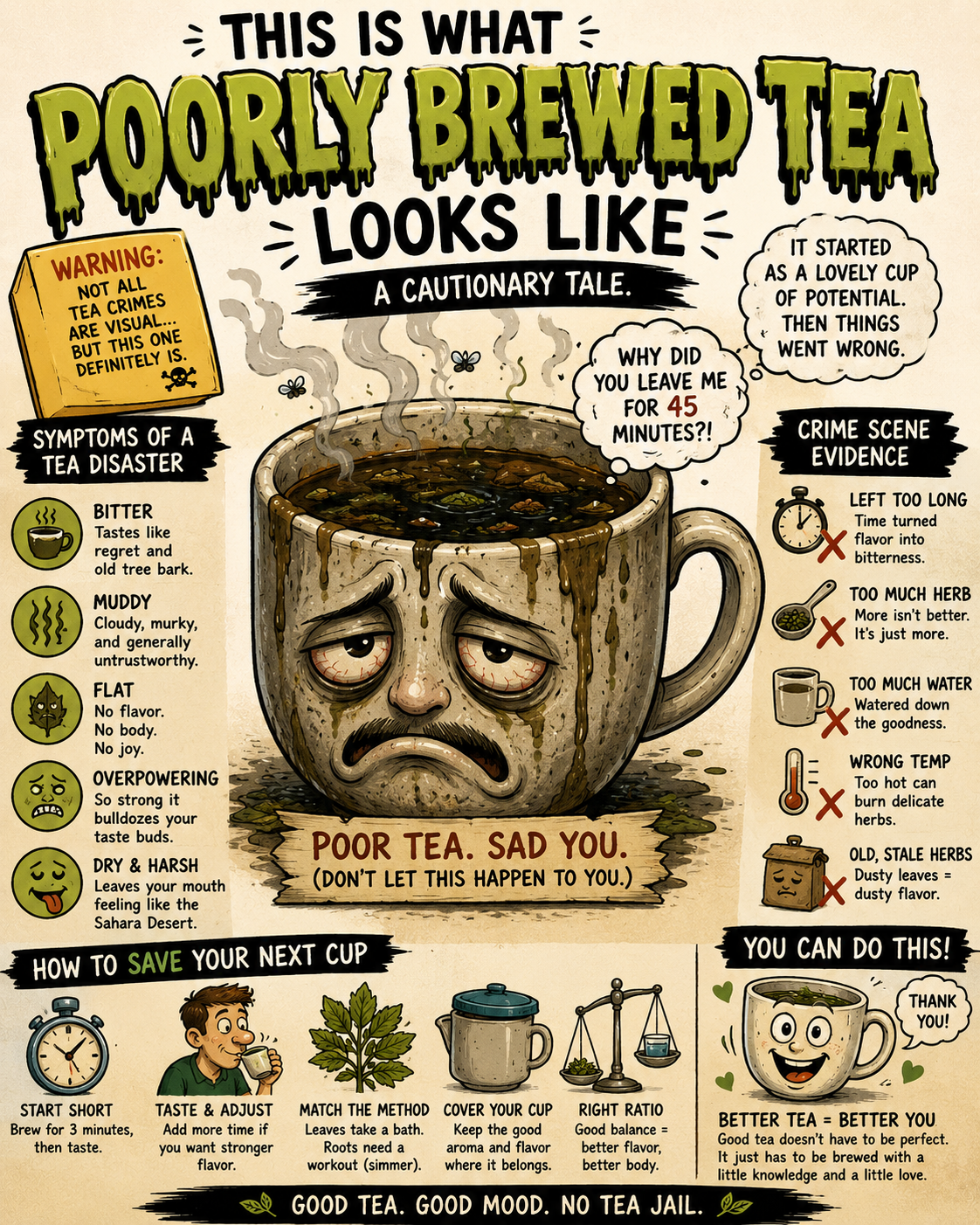 poorly brewed tea can take horrible. 