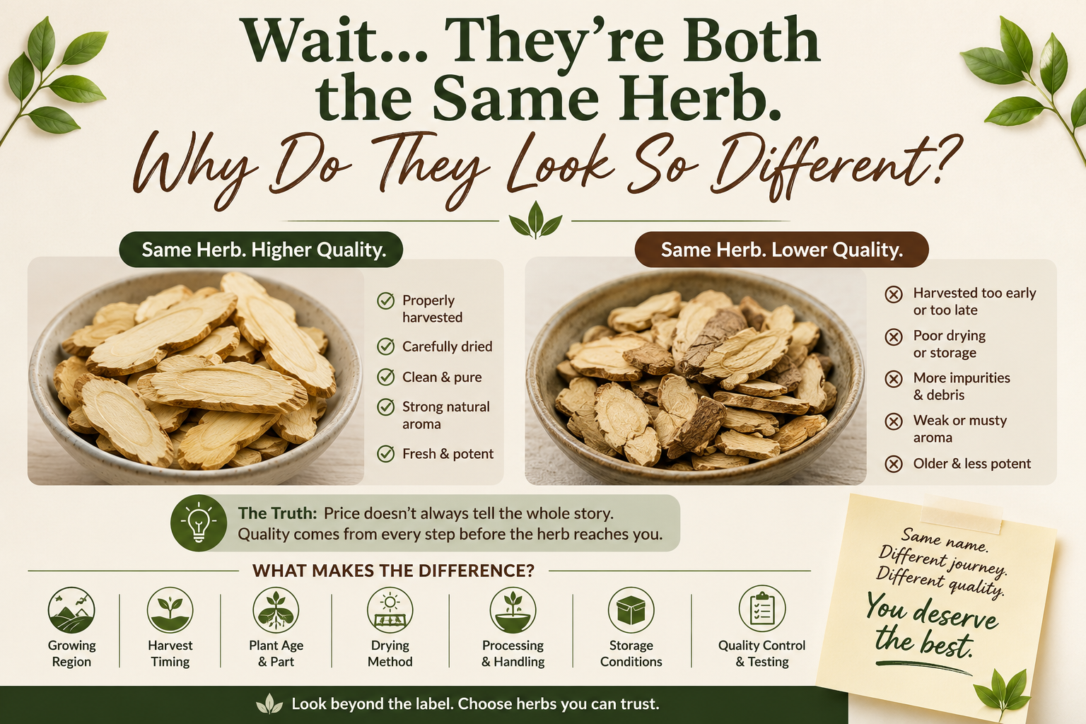 Why do the herbs look so different, even though they are the same  herb