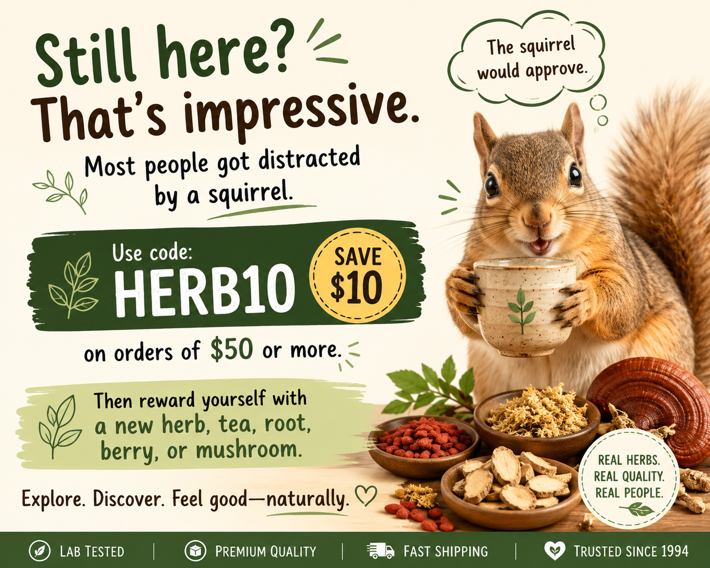 infographic of a discount for customers who like this page on Chinese Herb Finder