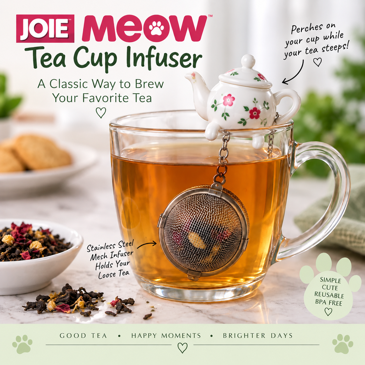 teapot infuser shaped in a teapot with a stainless steel ball