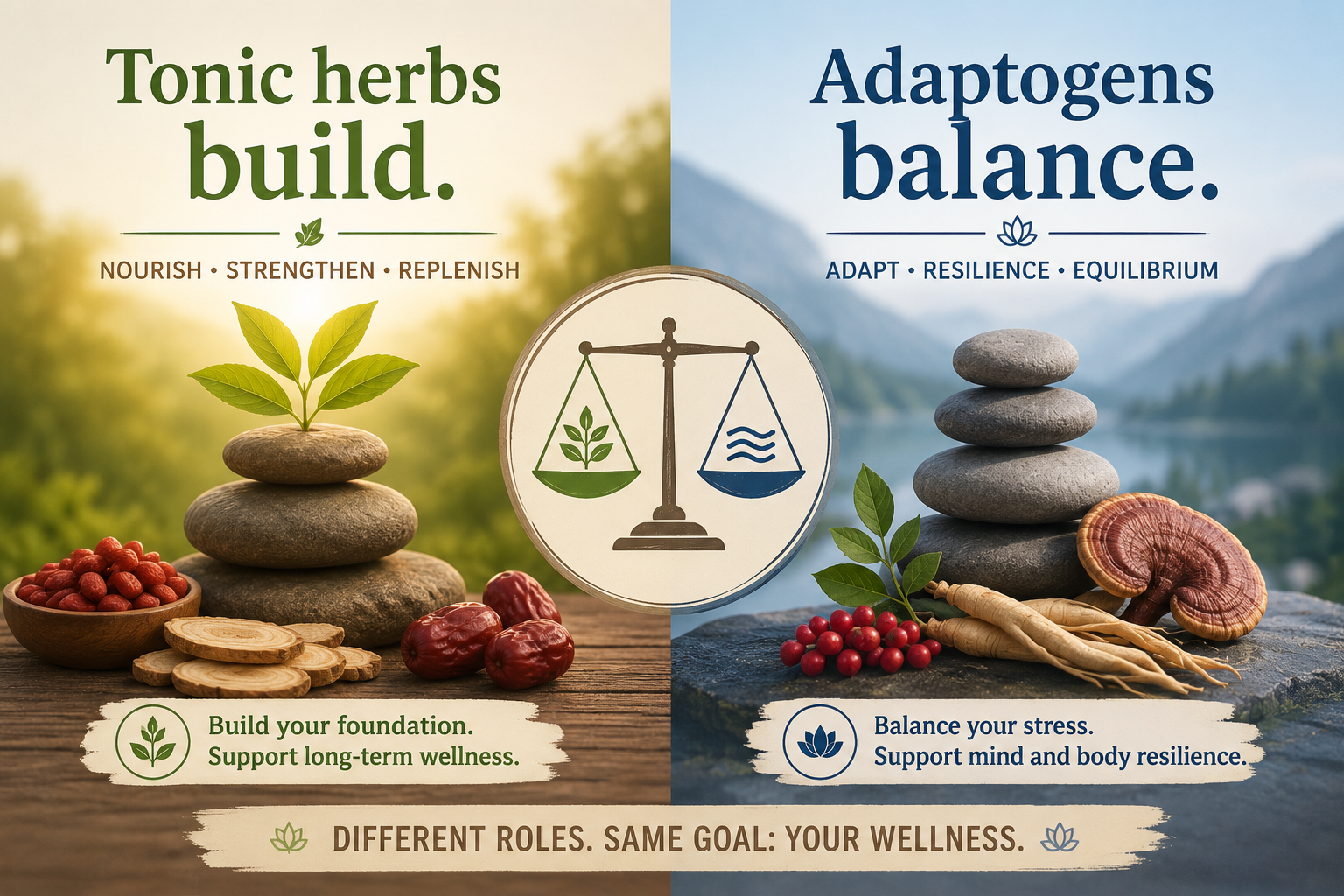 How to choose between an adaptogen herb and a tonic herb